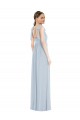 Soft Chiffon Spaghetti Straps Sleeveless Low Back Long Semi Formal Evening Dress / Bridesmaid Dress Essex