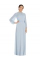 Soft Chiffon Strapless Puff Sleeves Keyhole Back Long Formal Evening Gown / Bridesmaid Dress Essex