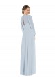 Soft Chiffon Strapless Puff Sleeves Keyhole Back Long Formal Evening Gown / Bridesmaid Dress Essex