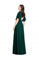 Soft Chiffon Bateau Neck Bell Sleeves V-Back Long Semi Formal Evening Dress / Bridesmaid Dress Essex