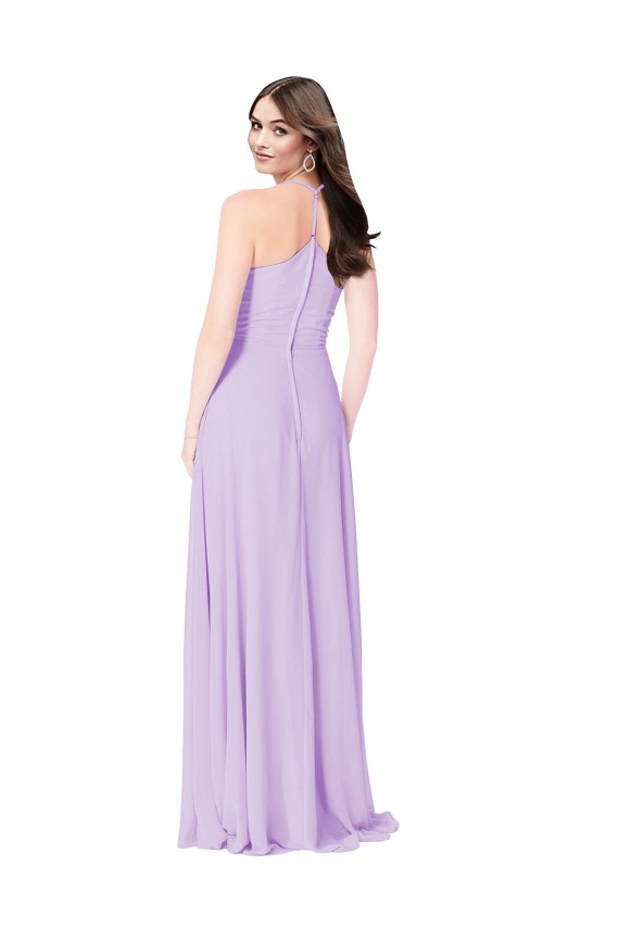 Soft Chiffon V-Neck Sleeveless Saffron Long Formal Dress / Bridesmaid Dress Essex