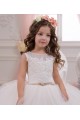 Tulle & Lace Bateau Neck Sleeveless Chapel Train Flower Girl Wedding Dress Essex