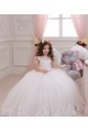 Tulle & Lace Bateau Neck Sleeveless Chapel Train Flower Girl Wedding Dress Essex