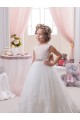 Tulle & Lace Bateau Neck Sleeveless V-Back Chapel Train Flower Girl Dresses Essex