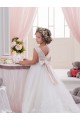 Tulle & Lace Bateau Neck Sleeveless V-Back Chapel Train Flower Girl Dresses Essex