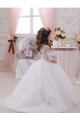 Tulle & Lace Bateau Neck Sleeveless Chapel Train Flower Girl Dress Essex
