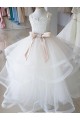 Tulle & Lace High Neck Sleeveless Long Flower Girl Wedding Dress Essex