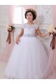 Tulle & Lace Sweetheart Cap Sleeves Chapel Train Flower Girl Dresses Essex
