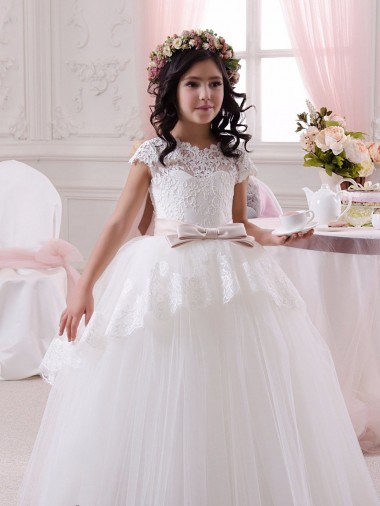 Tulle & Lace Sweetheart Sleeveless Long Flower Girl Dresses Essex