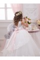 Tulle & Lace Sweetheart Sleeveless V-Back Chapel Train Flower Girl Dress for Wedding Essex