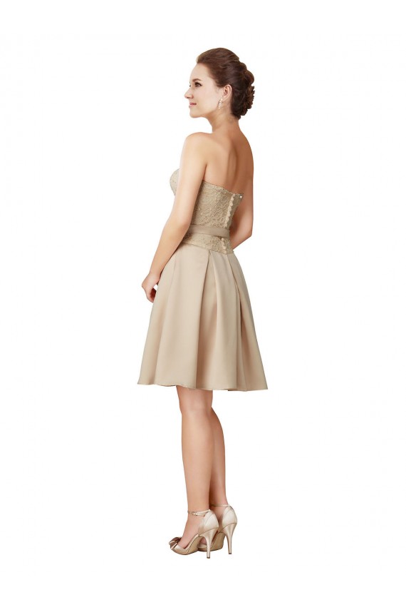 Satin & Lace Sweetheart Sleeveless Knee Length Bridesmaid Dress Essex