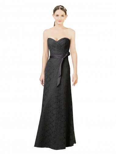 Lace Sweetheart Sleeveless Slate Grey Long Bridesmaid Dress Essex