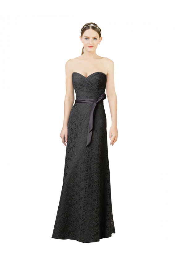 Lace Sweetheart Sleeveless Slate Grey Long Bridesmaid Dress Essex