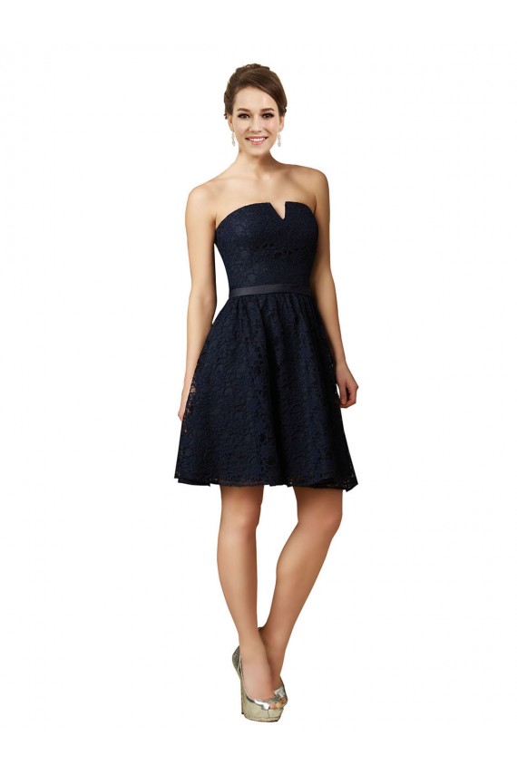 Lace V-Neck Sleeveless Knee Length Bridesmaid Dress Essex