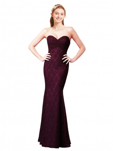 Lace Sweetheart Sleeveless Long Bridesmaid Dress Essex