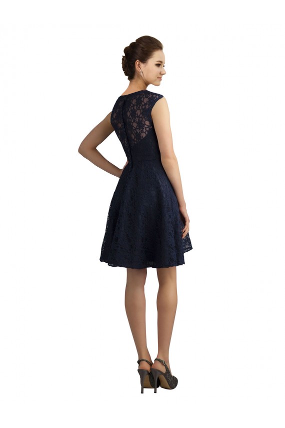 Lace V-Neck Sleeveless Knee Length Bridesmaid Dress / Evening Dress Essex