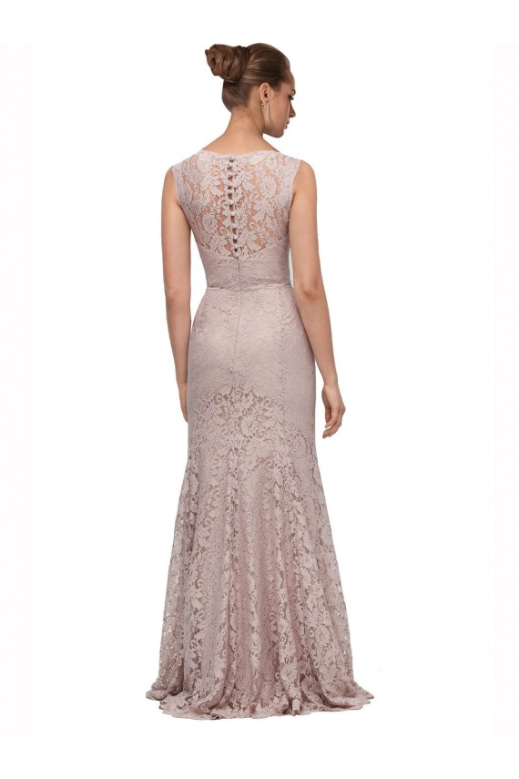 Lace Illusion Neck Sleeveless Long Bridesmaid Dress Essex