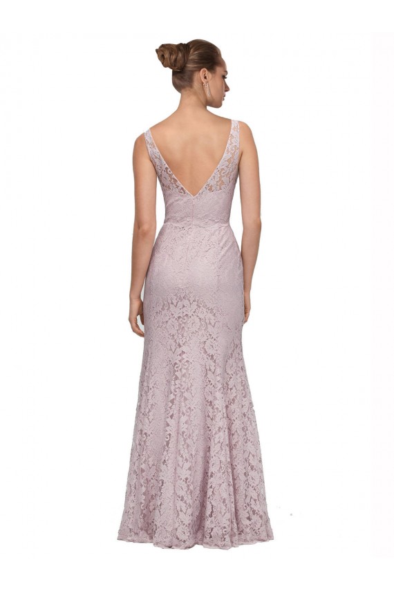 Lace V-Neck Sleeveless V-Back Long Formal Dress / Bridesmaid Dress Essex