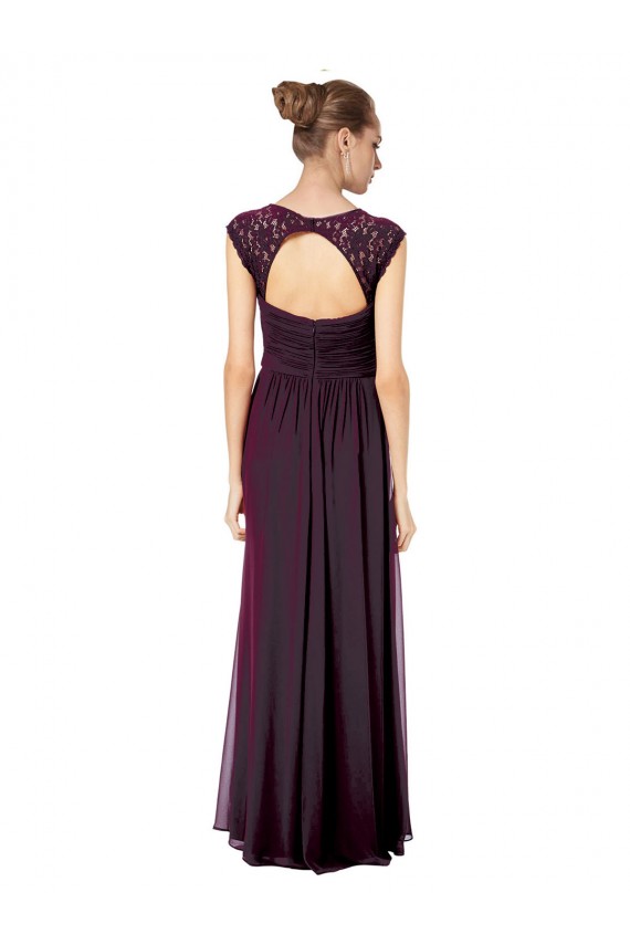 Soft Chiffon & Lace Sweetheart Sleeveless Keyhole Back Long Formal Dress / Bridesmaid Dress Essex