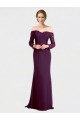 Soft Chiffon & Lace Off the Shoulder Long Sleeves Low Back Long Bridesmaid Dress Essex