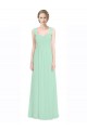 Soft Chiffon & Lace Sweetheart Sleeveless Keyhole Back Mint Green Long Bridesmaid Dress Essex
