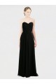 Soft Chiffon & Lace Sweetheart Sleeveless Low Back Black Long Bridesmaid Dress Essex