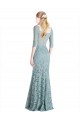 Lace Sweetheart Half Sleeves Long Prom Dress / Bridesmaid Dress Essex
