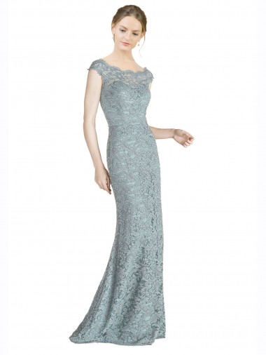 Lace Off the Shoulder Cap Sleeves Long Prom Dress / Bridesmaid Dress Essex