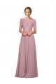 Soft Chiffon & Lace Off the Shoulder Short Sleeves Long Prom Dress / Bridesmaid Dress Essex