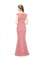 Lace Sweetheart Sleeveless Salmon Long Prom Dress / Bridesmaid Dress Essex