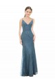 Lace Spaghetti Straps Sleeveless Open Back Long Bridesmaid Dress Essex