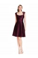 Satin & Lace Square Neck Sleeveless Open Back Knee Length Bridesmaid Dress Essex