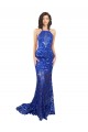 Lace High Neck Sleeveless Open Back Long Semi Formal Evening Dress / Prom Dress / Bridesmaid Dress Essex