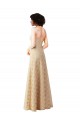 Lace Sweetheart Sleeveless Champagne Long Bridesmaid Dress Essex