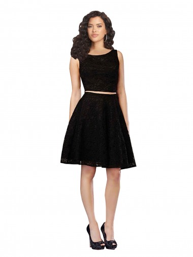 Lace Jewel Neck Sleeveless Knee Length Bridesmaid Dress Essex