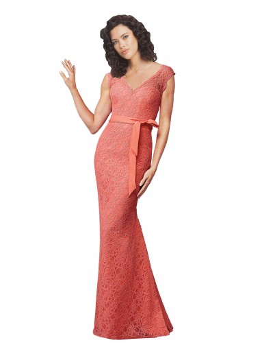 Lace V-Neck Sleeveless Open Back Long Bridesmaid Dresses Essex