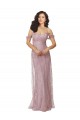 Lace Off the Shoulder Sleeveless Keyhole Back Long Bridesmaid Dress Essex