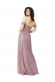 Lace Off the Shoulder Sleeveless Keyhole Back Long Bridesmaid Dress Essex