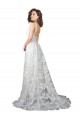 Lace V-Neck Sleeveless Low Back Chapel Train Wedding Dress Essex