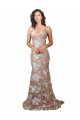 Lace V-Neck Sleeveless Open Back Sweep Train Wedding Dress Essex