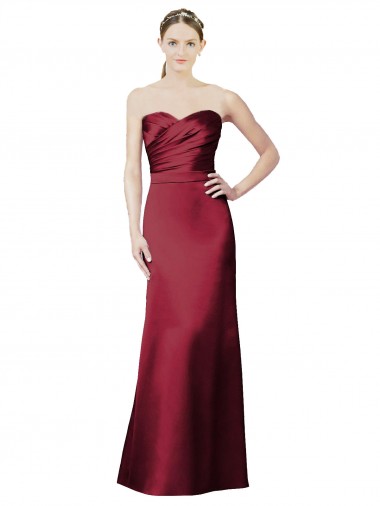 Satin Sweetheart Sleeveless Long Bridesmaid Dress / Evening Dress Essex