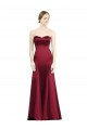 Satin Sweetheart Sleeveless Burgundy Long Bridesmaid Dress Essex