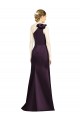 Satin One Shoulder Sleeveless Grape Long Bridesmaid Dress Essex