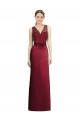 Satin & Lace V-Neck Sleeveless Long Bridesmaid Dress Essex