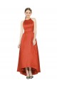 Satin Halter Neck Sleeveless High Low Bridesmaid Dress Essex