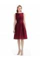 Satin Bateau Neck Sleeveless Knee Length Bridesmaid Gown Essex