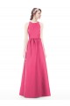 Satin Jewel Neck Sleeveless Keyhole Back Long Bridesmaid Dress Essex
