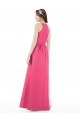 Satin Jewel Neck Sleeveless Keyhole Back Long Bridesmaid Dress Essex