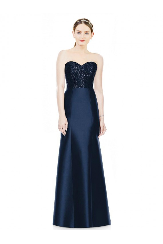 Satin Sweetheart Sleeveless Long Evening Dress / Bridesmaid Dress Essex