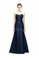 Satin Sweetheart Sleeveless Dark Navy Long Bridesmaid Dress Essex